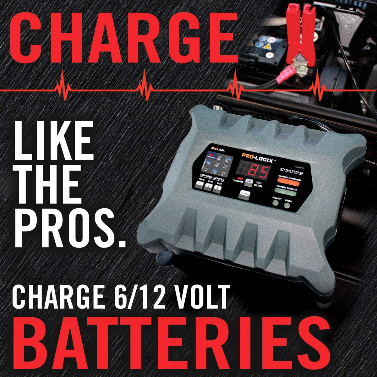 Clore Automotive PL2310 10-Amp Fully-Automatic Smart Charger, 6V and 12V Battery Charger, Battery Maintainer, and Stable Power Supply with Temperature Compensation