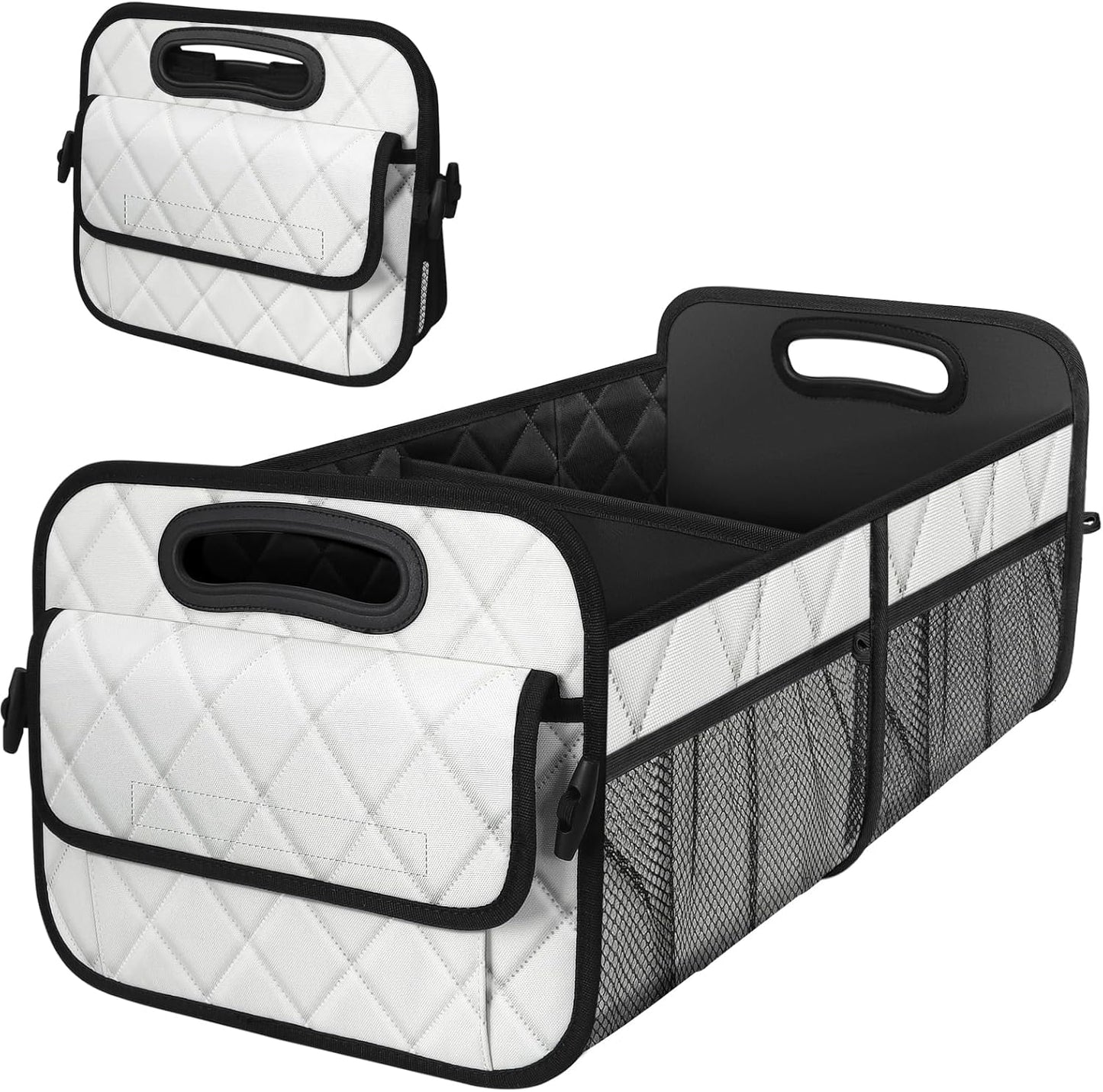 Deosk Trunk Organizer and Storage with Reinforced Handles,Car Accessories for Women/Men 50L Waterproof Polyester Trunk Organzier for Car/SUV/Minivan/Truck(Medium, Floral)
