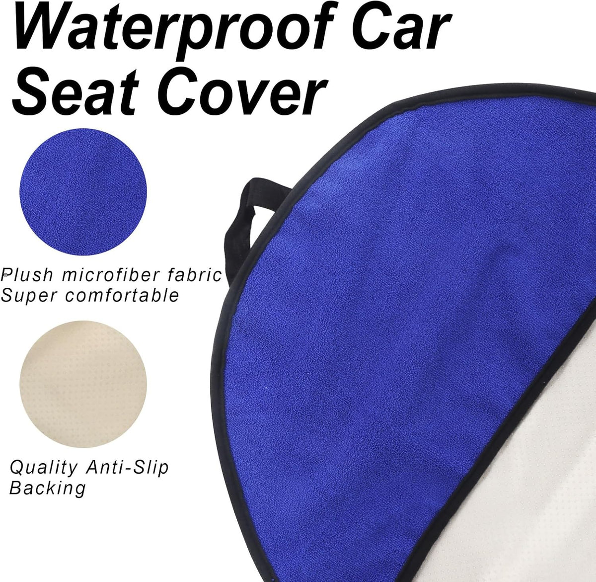 Sweat Towel Car Seat Cover Protector Front Seats for Gym Workout, Running, Swimming, Beach and Hiking, Waterproof Universal Seat Cover for Car, Trucks, Van & SUV (1, Blue White Stripe, Front)