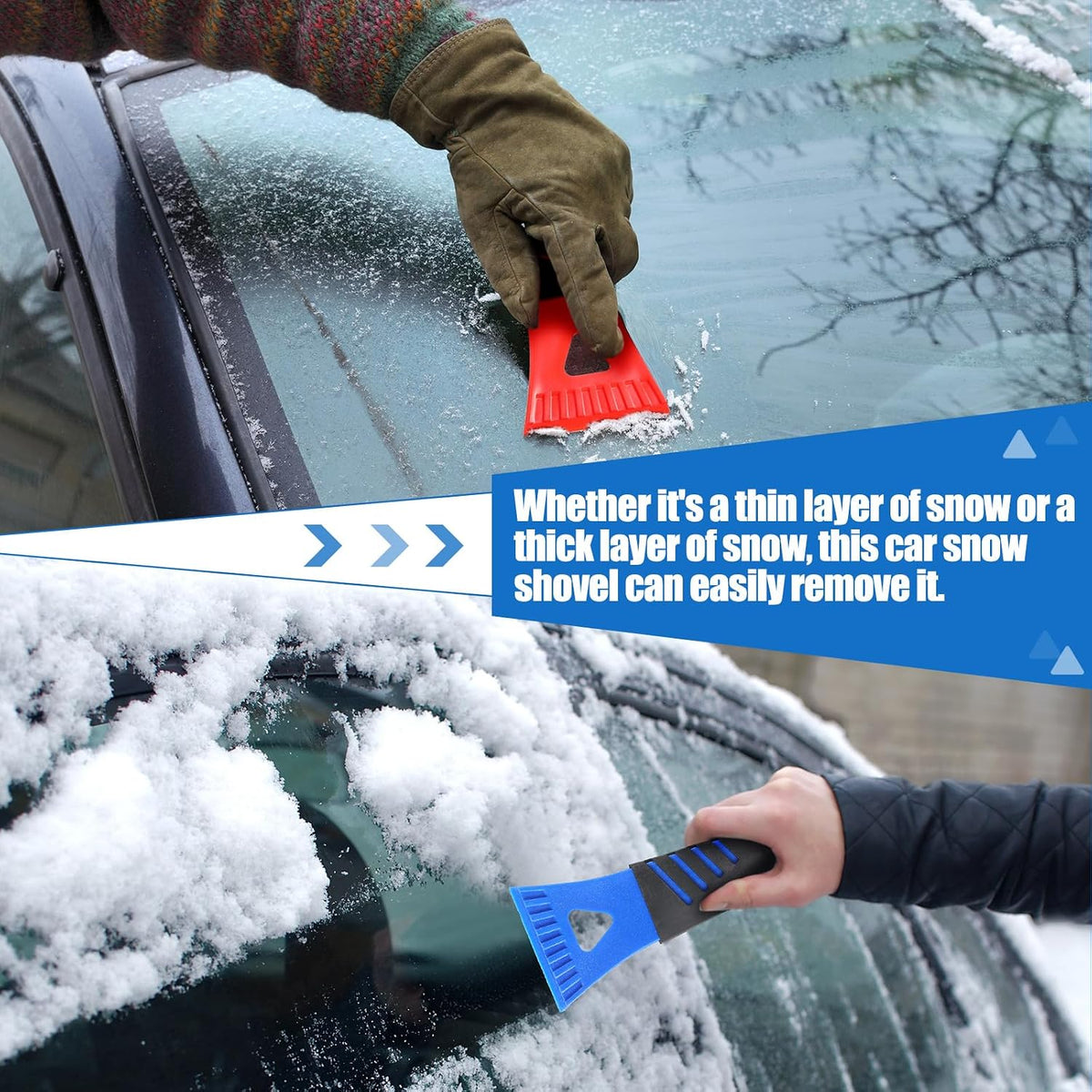 Frienda 48 Pcs Ice Scraper for Car Windshield Plastic Snow Frost Ice Removal Tools for Cars Trucks Window