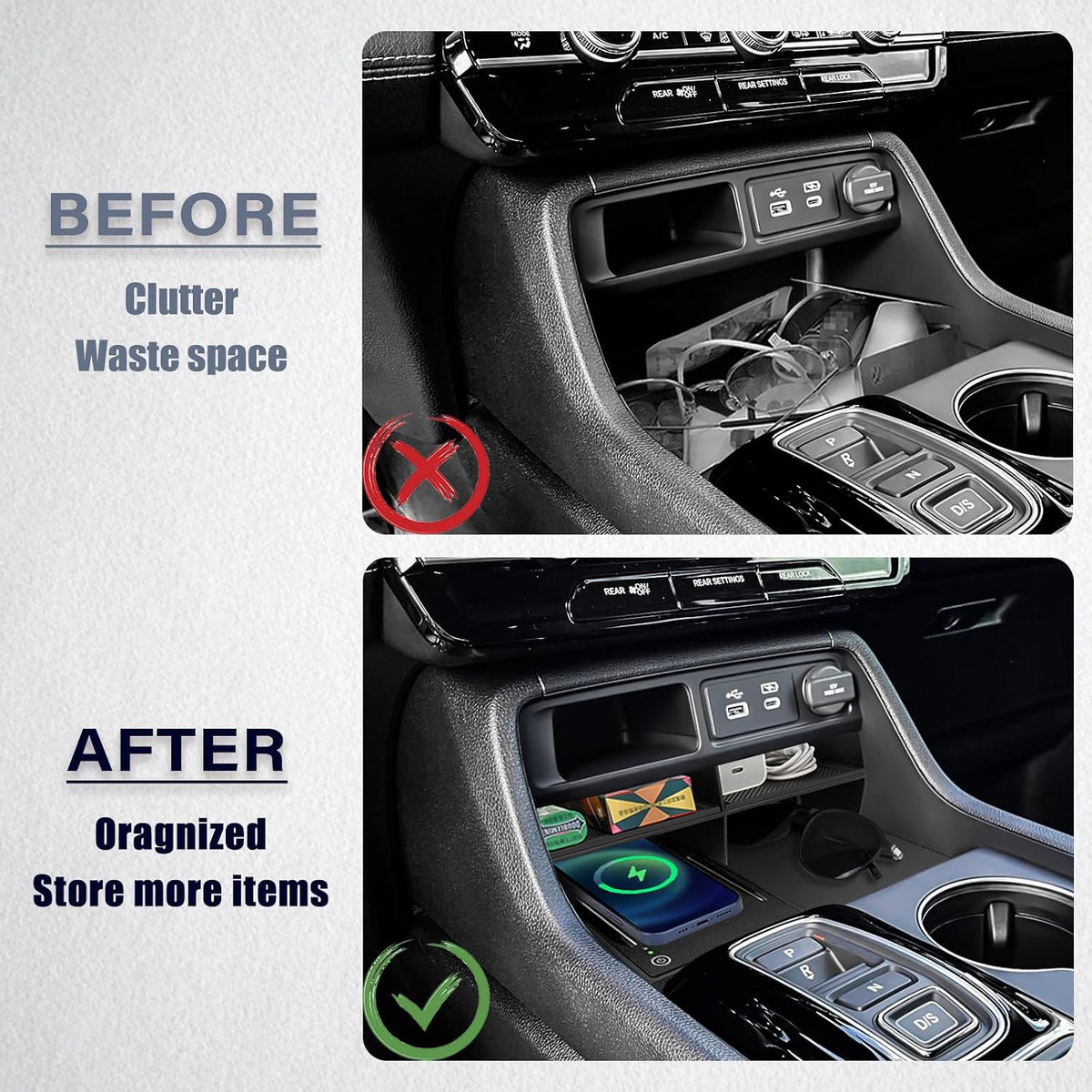 Center Console Organizer for 2023-2026 Honda Pilot/2026 Passport