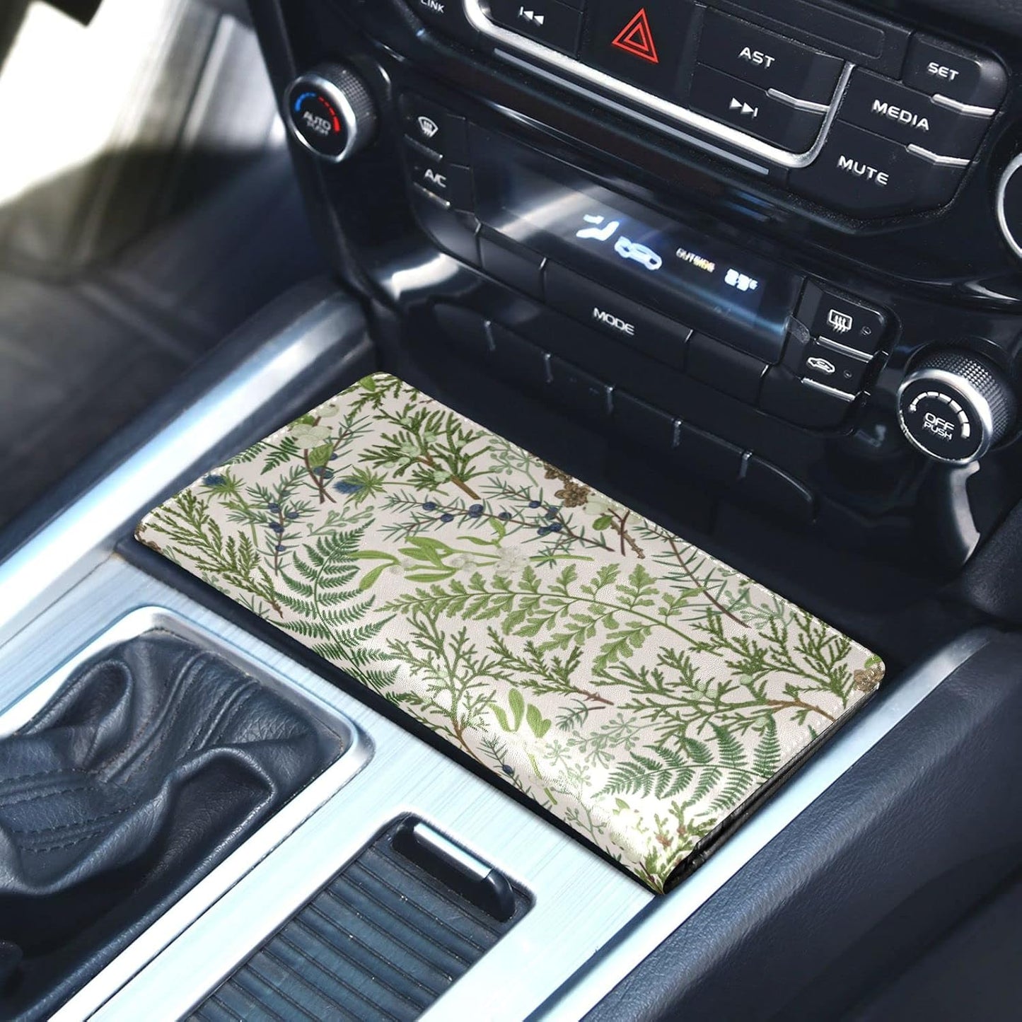GuoChe Forest Floral Green Car Registration and Insurance Holder Glove Box Organizer Car Document Holder Auto Glove Compartment Essential