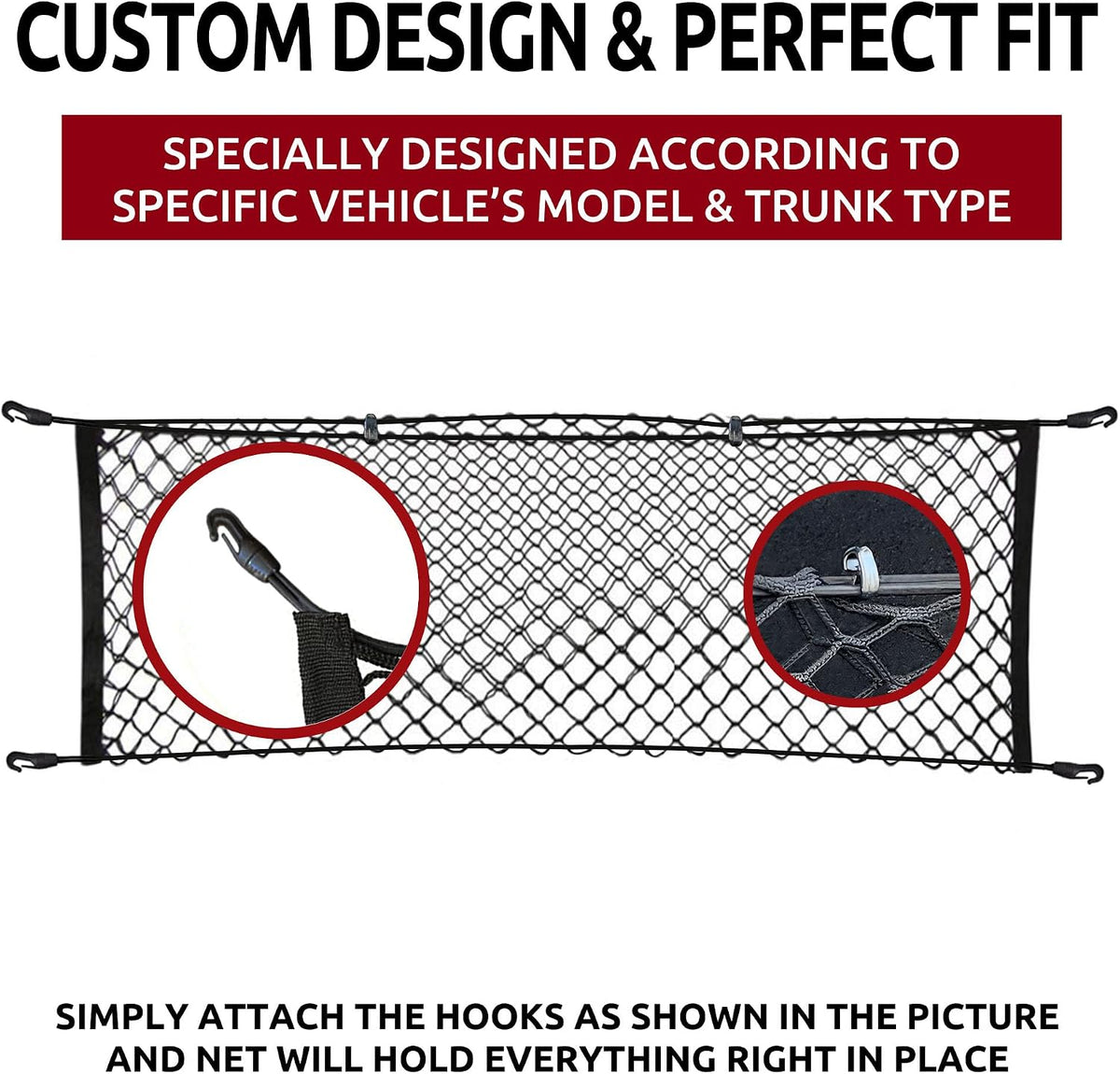 Envelope Style Automotive Elastic Trunk Cargo Net for Audi Q5 SQ5 Q5 Hybrid 2009-2024 - Premium Trunk Organizer and Storage - Luggage Net for Crossover - Car Organizer for Audi Q 5 SQ 5 Q 5