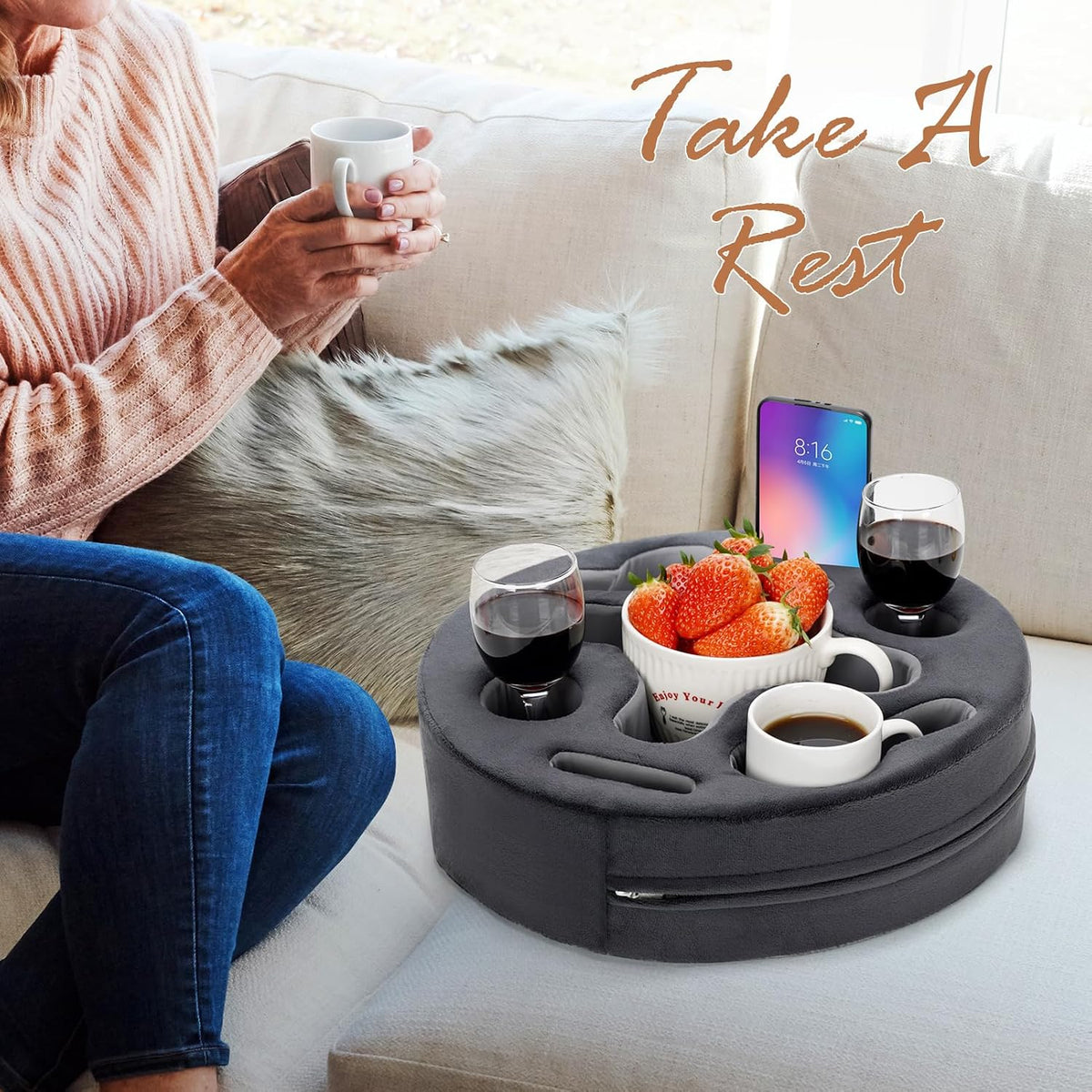 INNO STAGE Couch Cup Holder Pillow Sofa Caddy Buddy