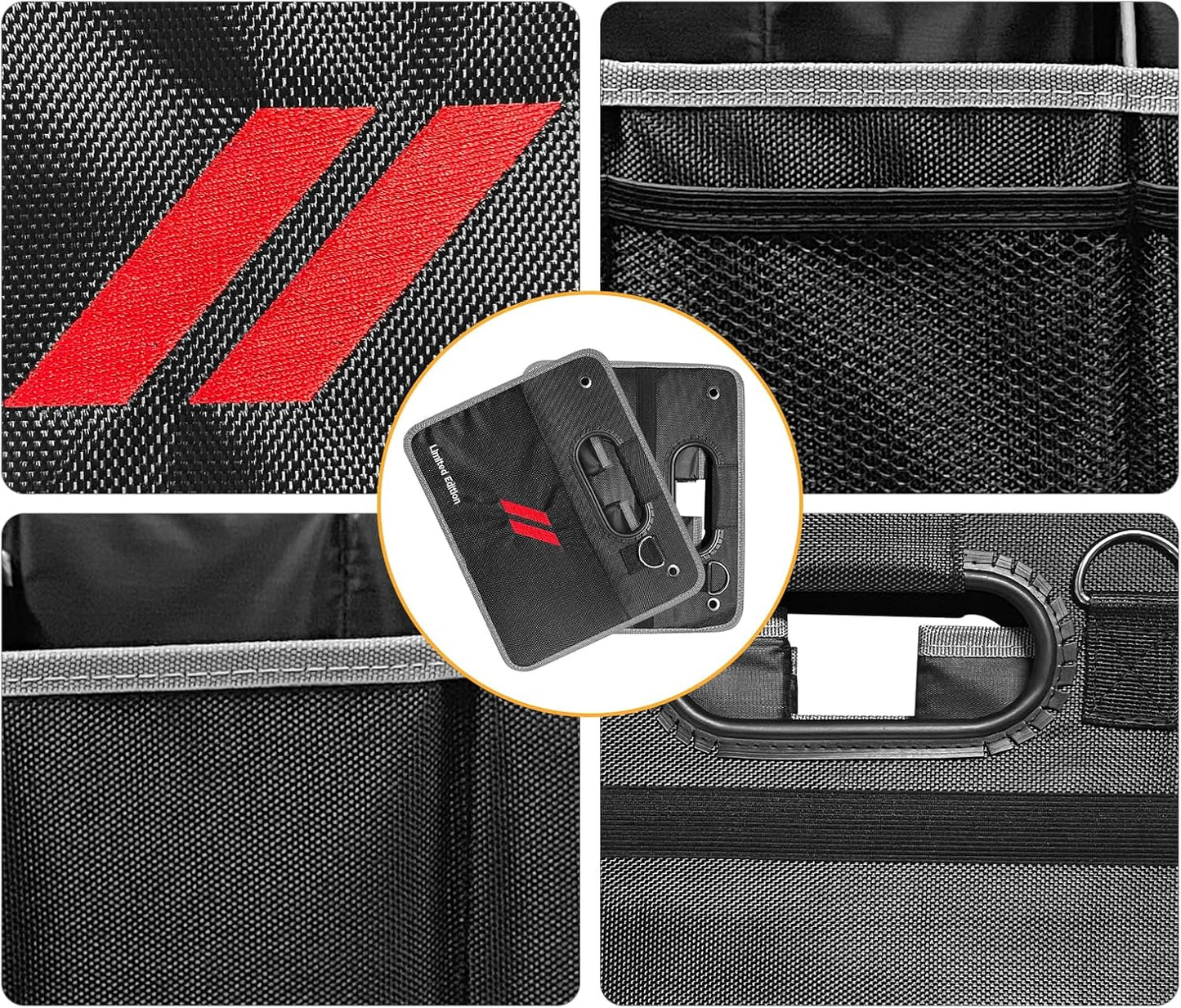 Car Trunk Organizer, Trunk Storage Box with Handle For Dodge Charger Challenger Durango, Collapsible 2 Compartment Automotive Storage Box, Waterproof Oxford Polyester Travel Accessories (B)