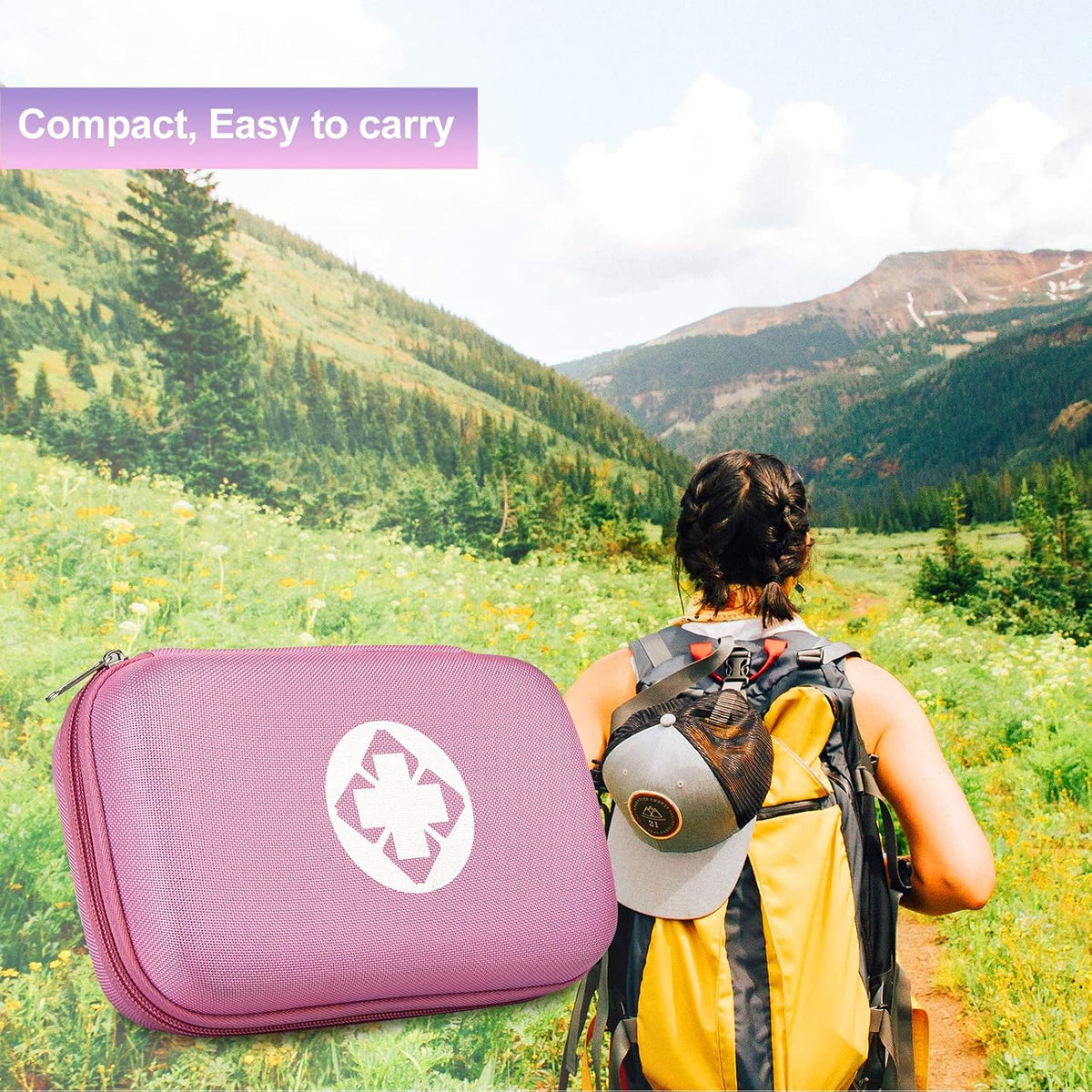 First Aid Kit 277PCS Car Home Camping Essentials Pink Emergency Kit YIDERBO