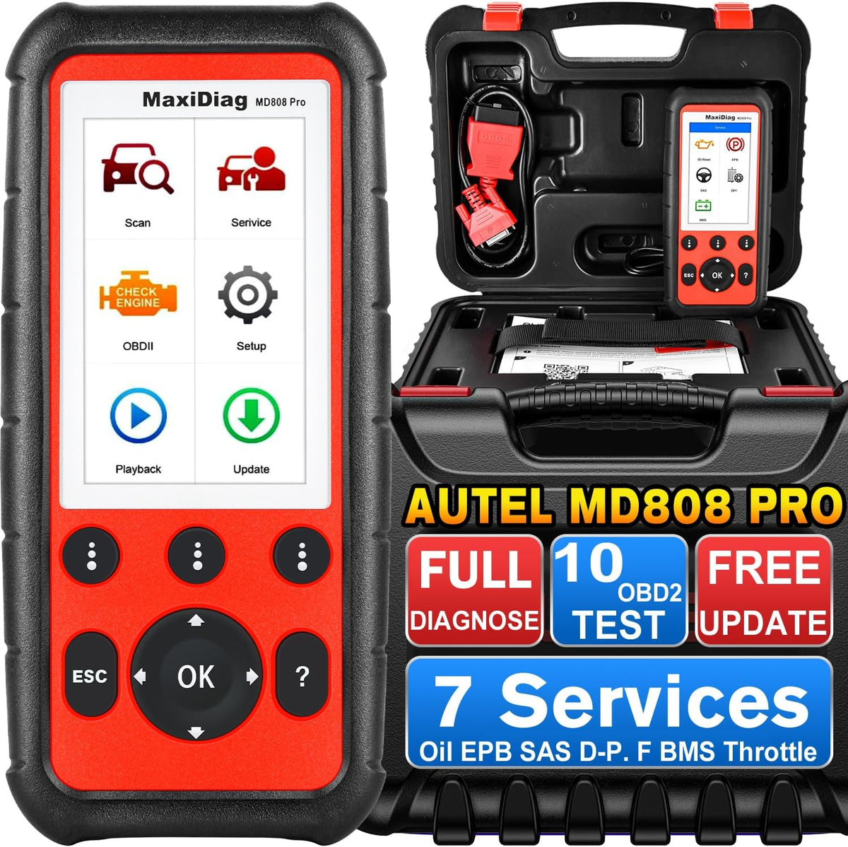 Autel MaxiDiag MD808 PRO OBD2 Scanner, All System Diagnostic Scan Tool