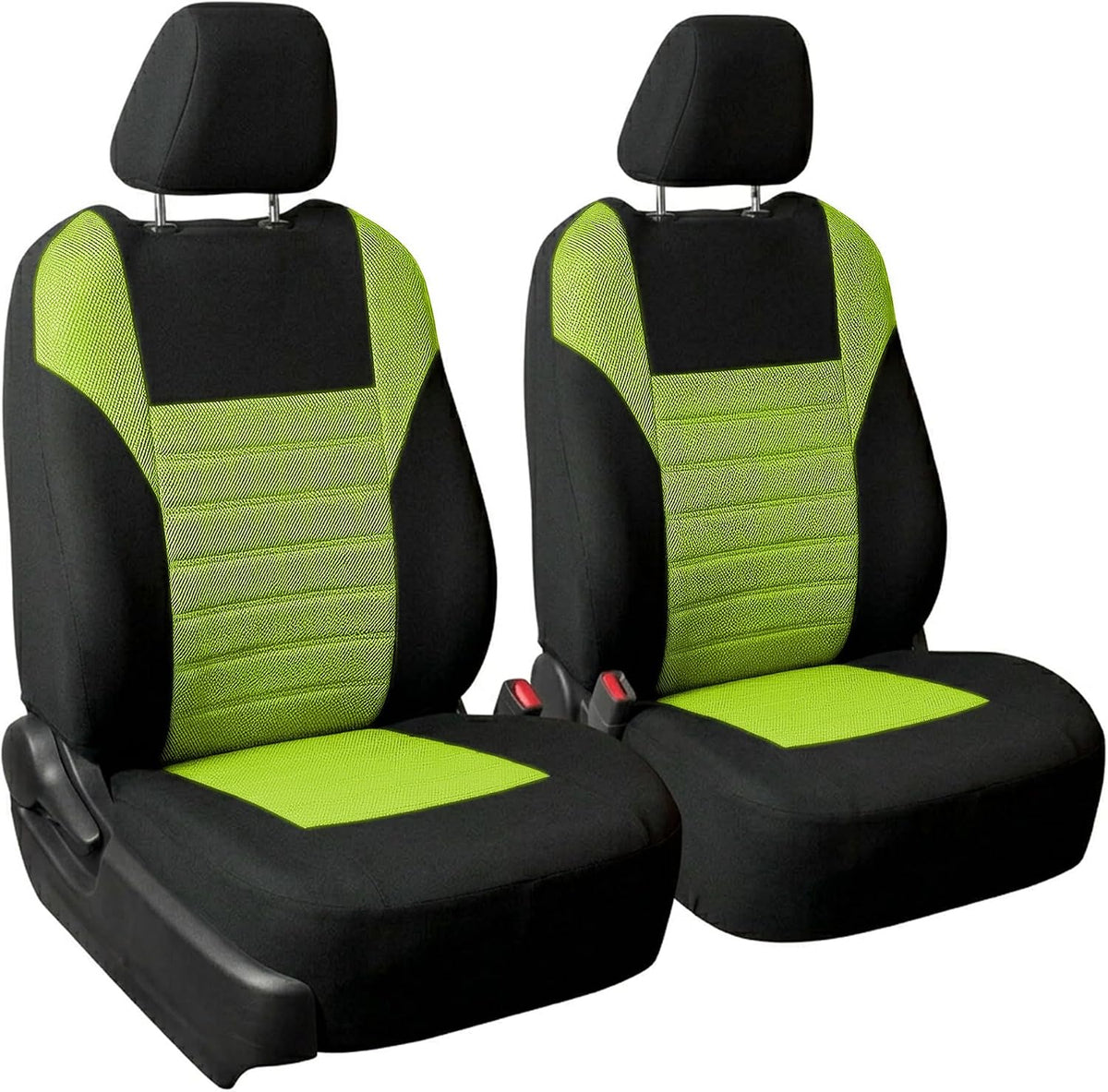 FH Group Automotive Car Seat Covers Front Set Premium 3D Air Mesh Front Seat Covers, Airbag Compatible Universal Fit Interior Accessories for Cars Trucks and SUVs - Green