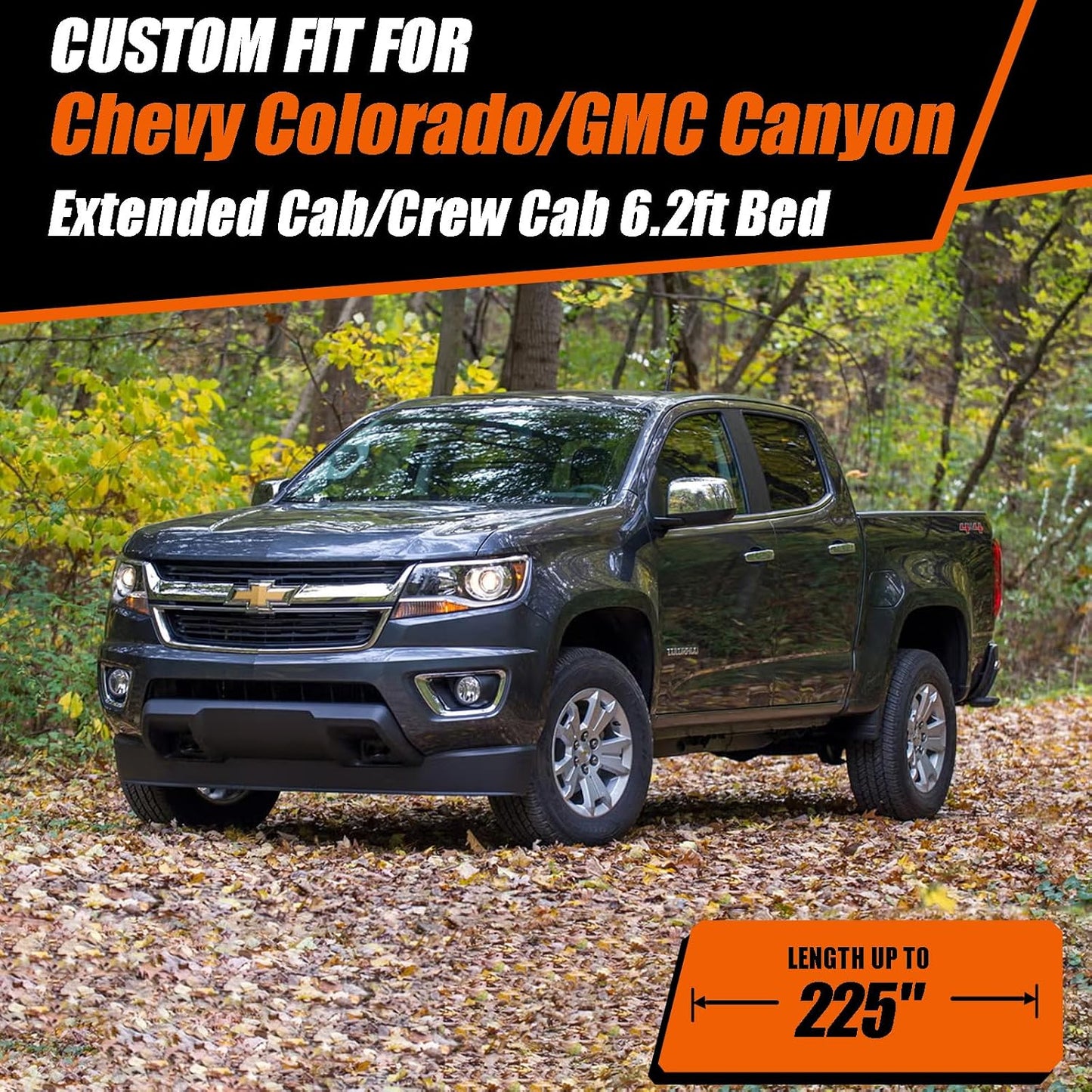 Pickup Truck Car Cover for Chevy Colorado & GMC Canyon Extended Cab and Crew Cab Long Box (6.2ft Bed), Waterproof Heavy Duty Full Exterior Cover Outdoor Protection Rain, UV Rays, Dust, Snow and Wind
