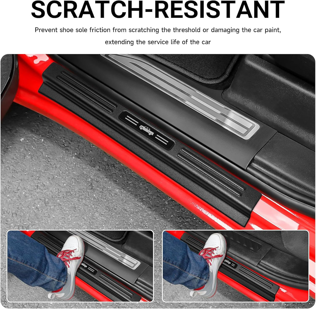 4PCS Door Sill Protector for 2019-2026 Chevy Silverado GMC Sierra 1500 Door Sill Guard Replace 2025 Silverado 1500 Accessories ABS Material