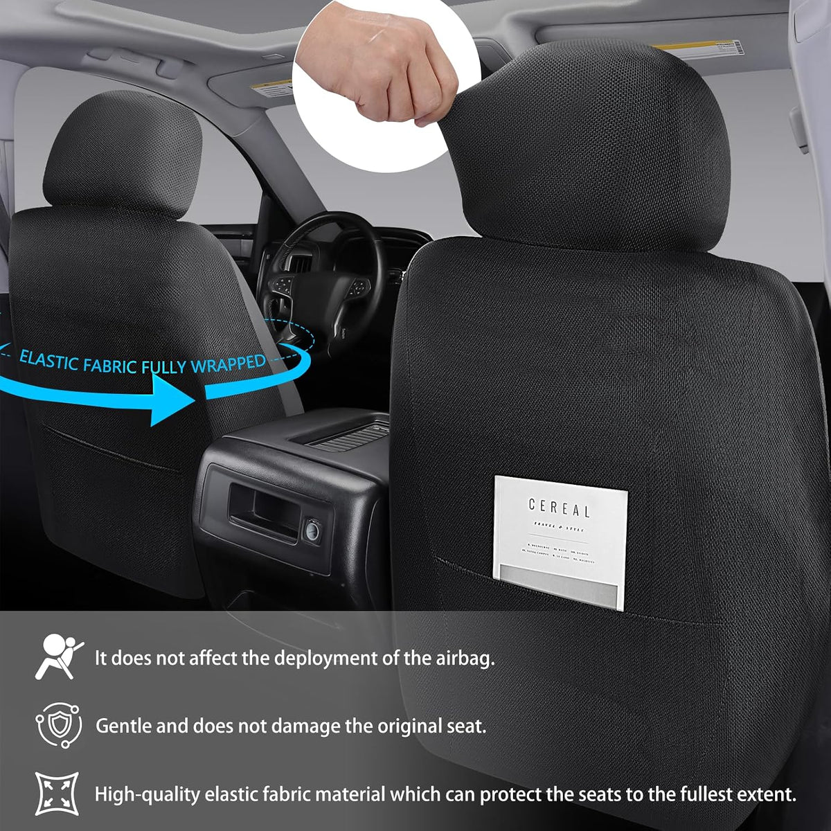 Full Coverage Black Leather Car Seat Covers Full Set