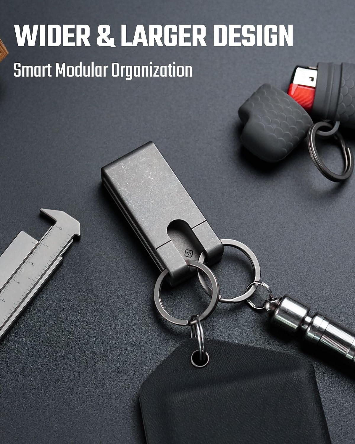 MecArmy CH25/CH26 Titanium Belt Keychain Clip, One-Piece EDC Key Holder, Quick-Access Key Organizer for MOLLE & Belt Loops