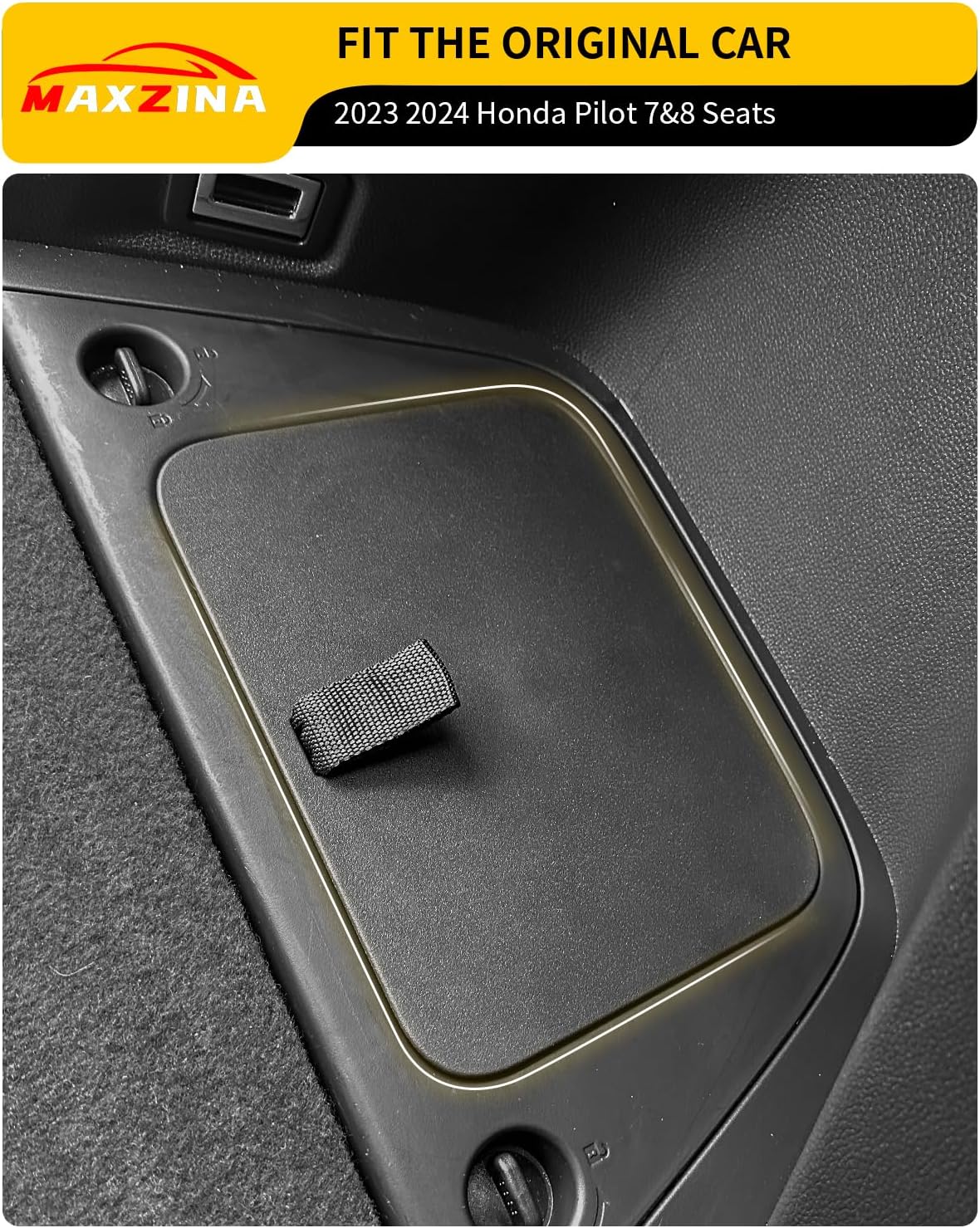 Rear Trunk Organizer Cover Compatible with 2023 2024 2025 2026 Honda Pilot Trunk Organizer Storage Bin Lid Left Driver Trunk Side Storage Box Cover Protector Black 7&8 Seats Pilot Accessories