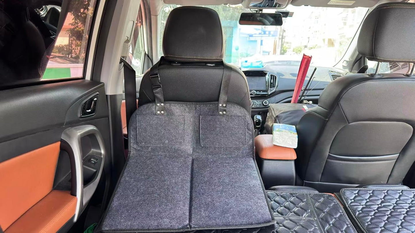 Car Camping Essentials Rear Seat Mattress Extension Plate, Car Back Seat Extender，Portable Mattress for Sleeping Increase Travel Trunk Space Bed Space for Most Cars, SUV, Model Y/3 (Black)