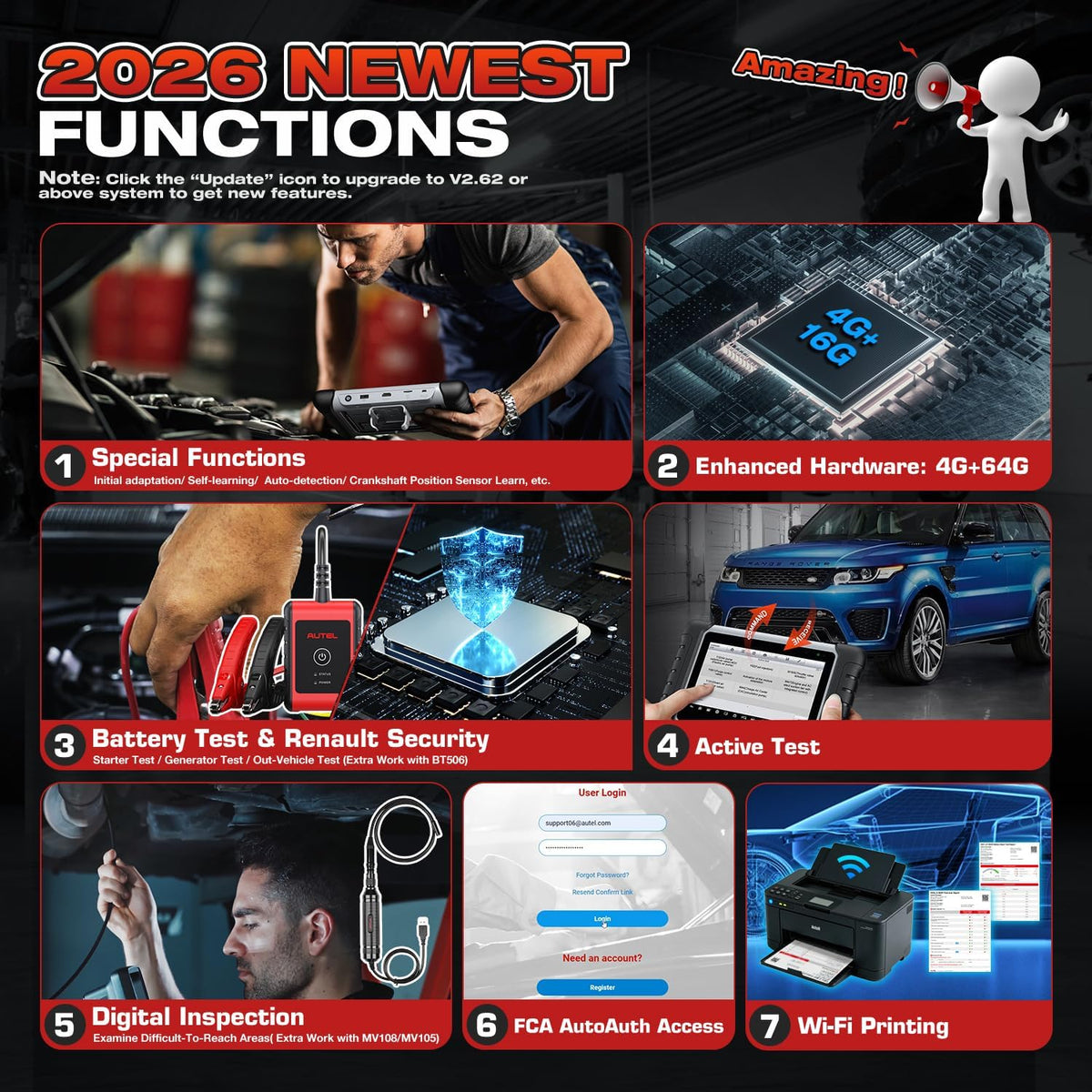 Autel MaxiCOM MK808BT PRO Scanner, V2.0 Bidirectional Diagnostic as MK900BT
