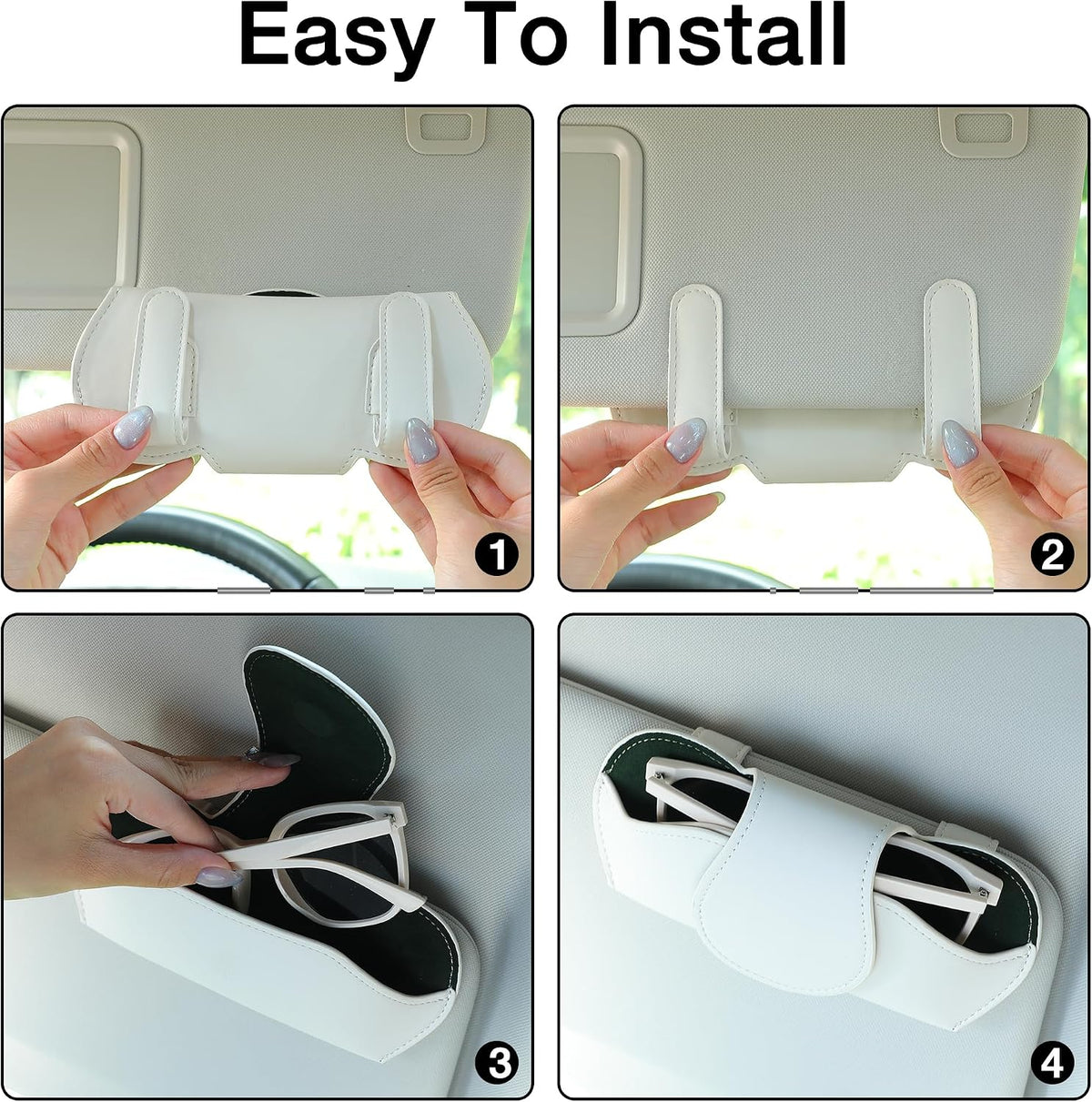 KINIVA Sunglass Clip & Holder, Magnetic Glasses Case for Car Organizer