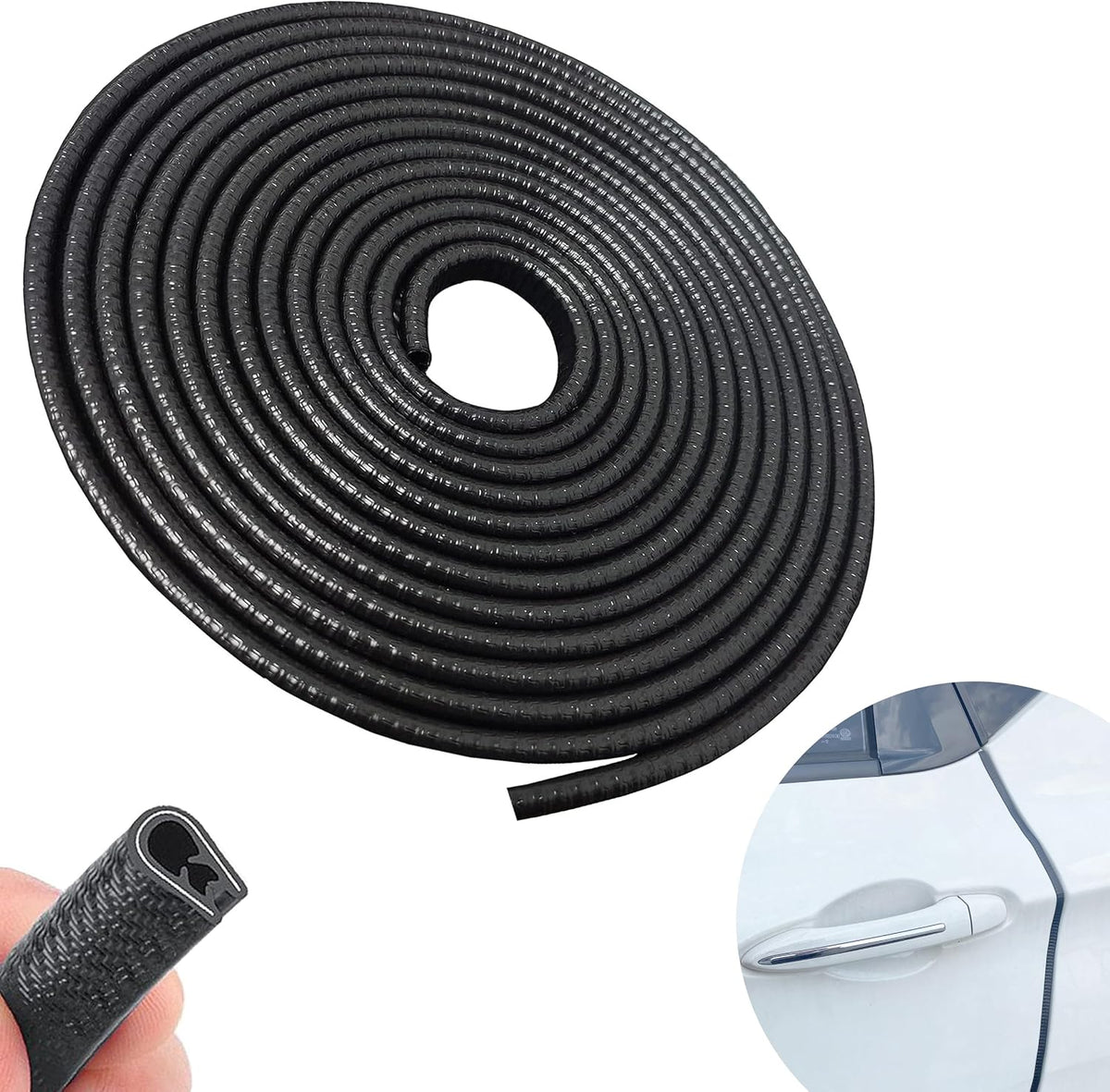 Door Protector Car Door Protector Edge Guards Car Door Edge Guards Adhesive Free Universal for Cars, Trucks, Suvs, Suvs and Most Car Door Panels (White, 33Ft（10M）)