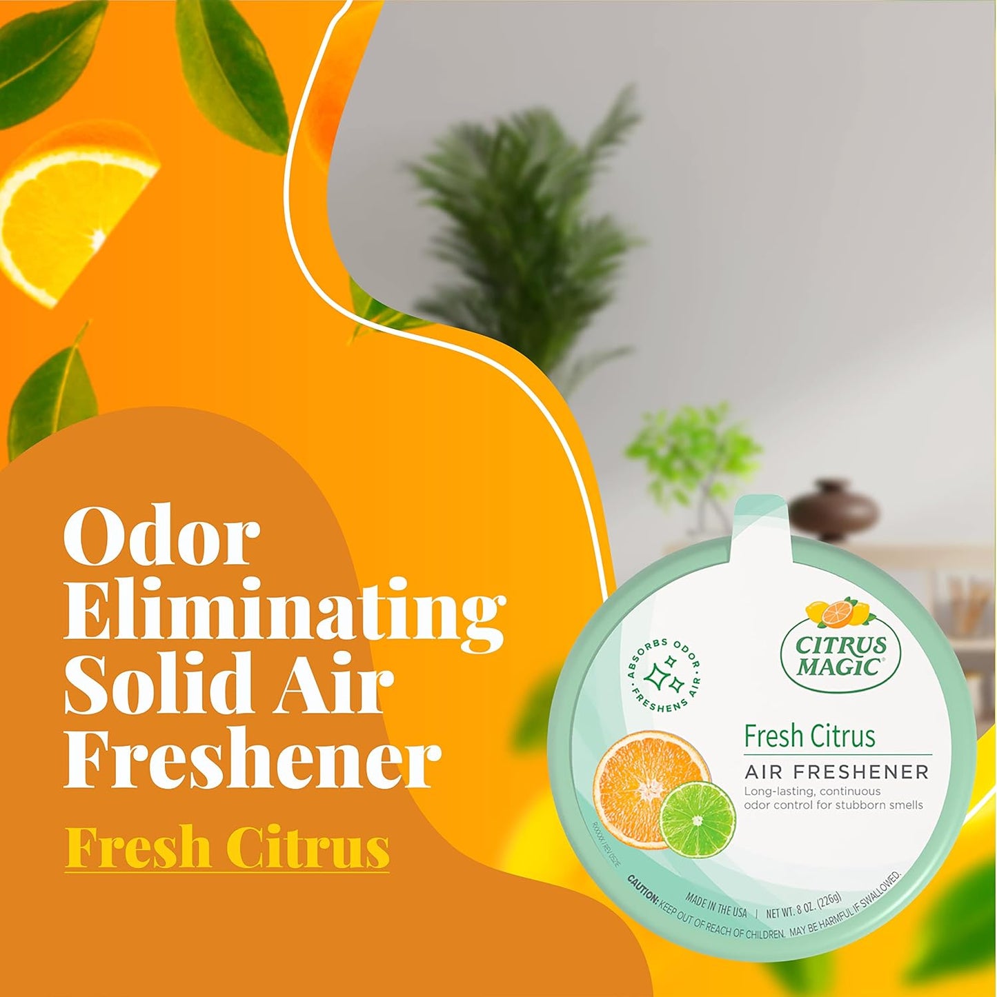 Citrus Magic 2-Pack Solid Air Freshener, 8-Ounce, Citrus