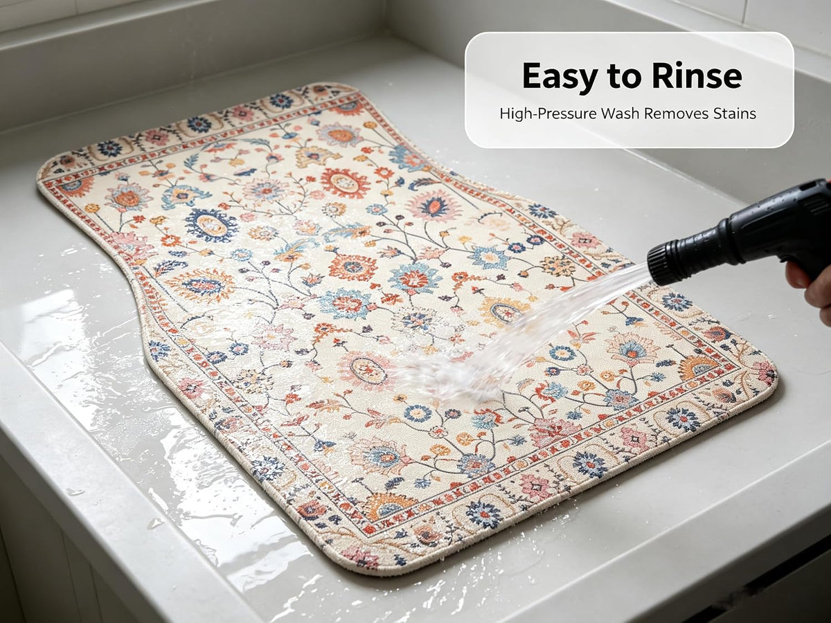William Morris Car Floor Mats Universal Black Floral Set