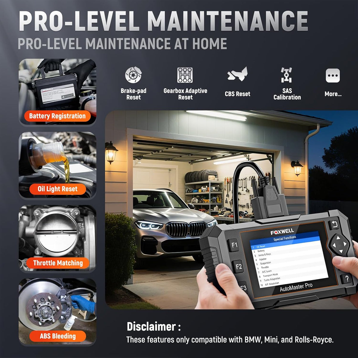 FOXWELL NT510 Pro fit for BMW, 2-in-1 Scan Tool & 12V Battery Tester