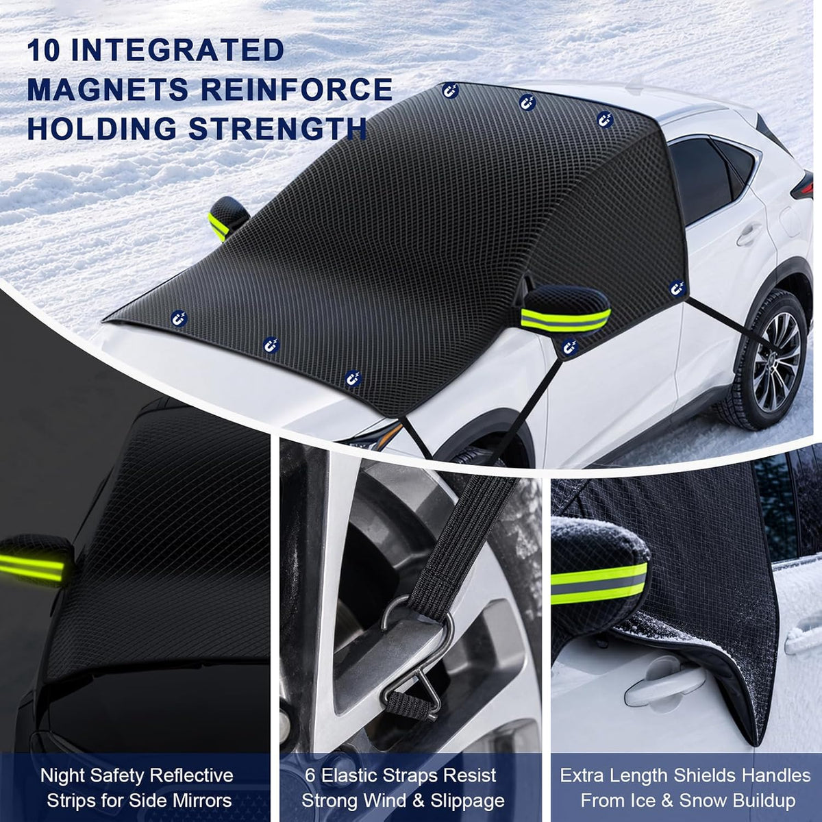 Windshield Cover for Ice and Snow, Magnetic Hail Oversize 120"x57"