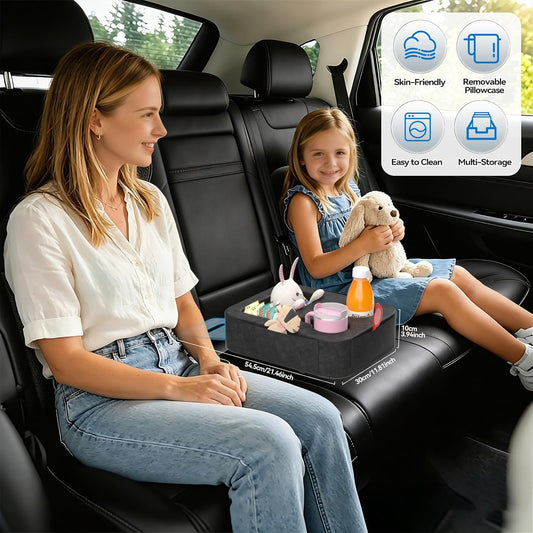 Car Cup Holder Pillow, Backseat Car & Bench Seat Cup Holder for iPad, Switch, Controllers, Remotes, Glasses, Drink Holder for Car, Couch, Bed, Desk, Camping, Automotive Cup Holders, Sofa Caddy, Black