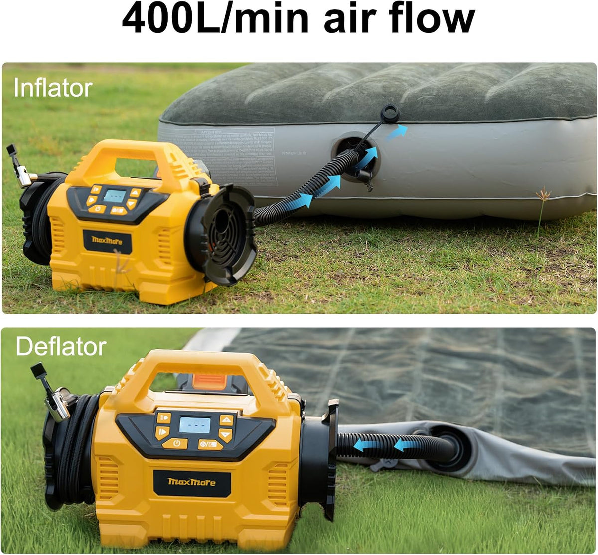 Portable Tire Inflator/deflator Compatible with DeWalt 20V Battery