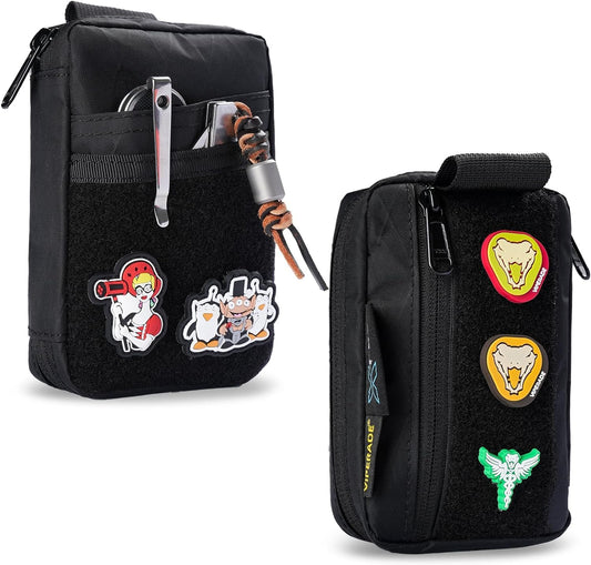 VIPERADE VE26 EDC Pouch Organizer with 11 Compartments, Small Tool Pouch with DIY Patches Area, EDC Pocket Organizer for Mutitools