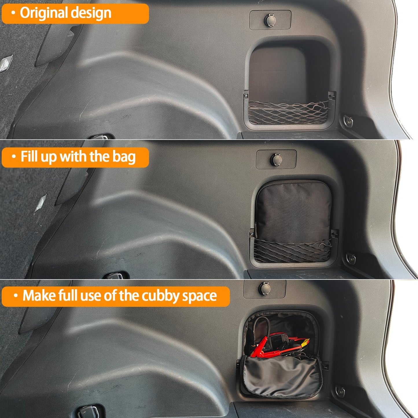 Trunk Upgrade, Trunk Organizer Pocket Bag, Trunk Cubby Storage bag,Cargo side pocket For Toyota Rav4 2025 2024 2023 2022 2021 2020 2019 Black, 1 pc without Backpack Function