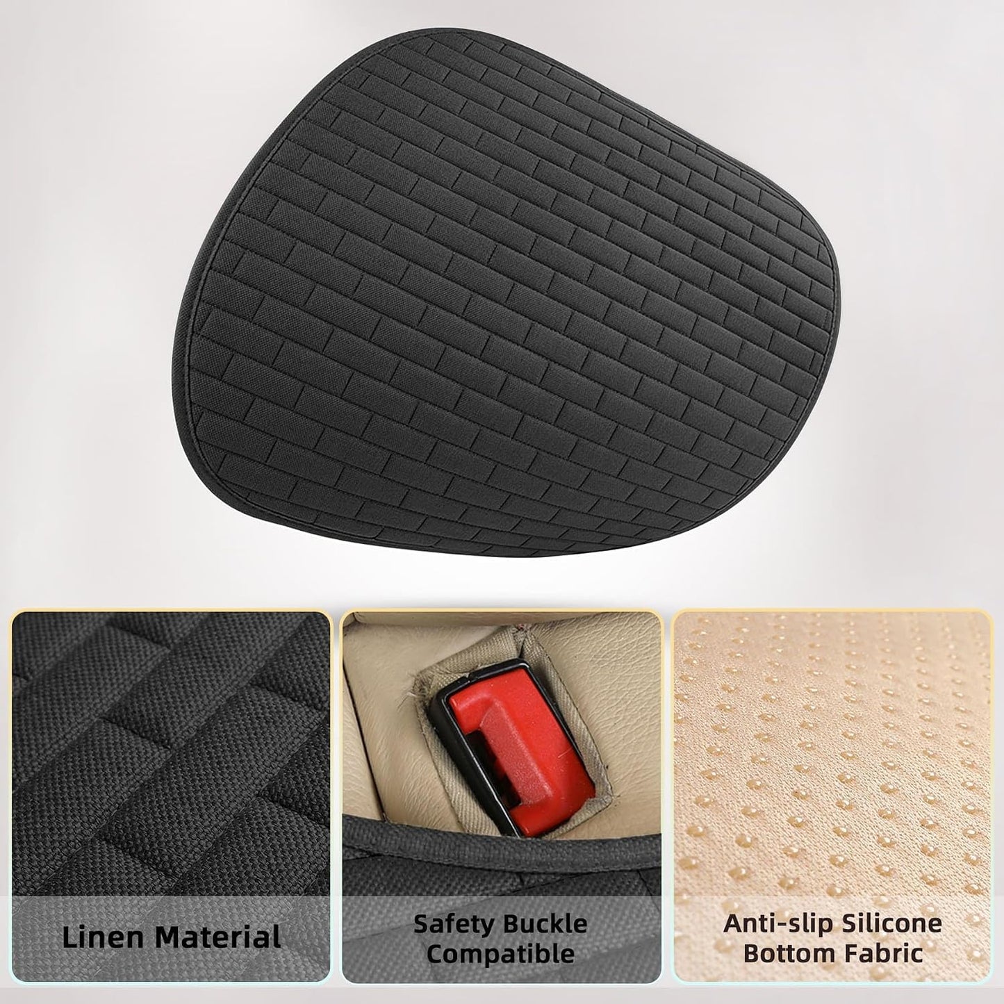 Black Back Seat Cover, Rear Car Seat Cover for Cars Truck SUV,Seat Covers with Storage Pocket,Bottom Auto Seat Cushion Pad Mat for Most Vehicles-Black,1 Pcs