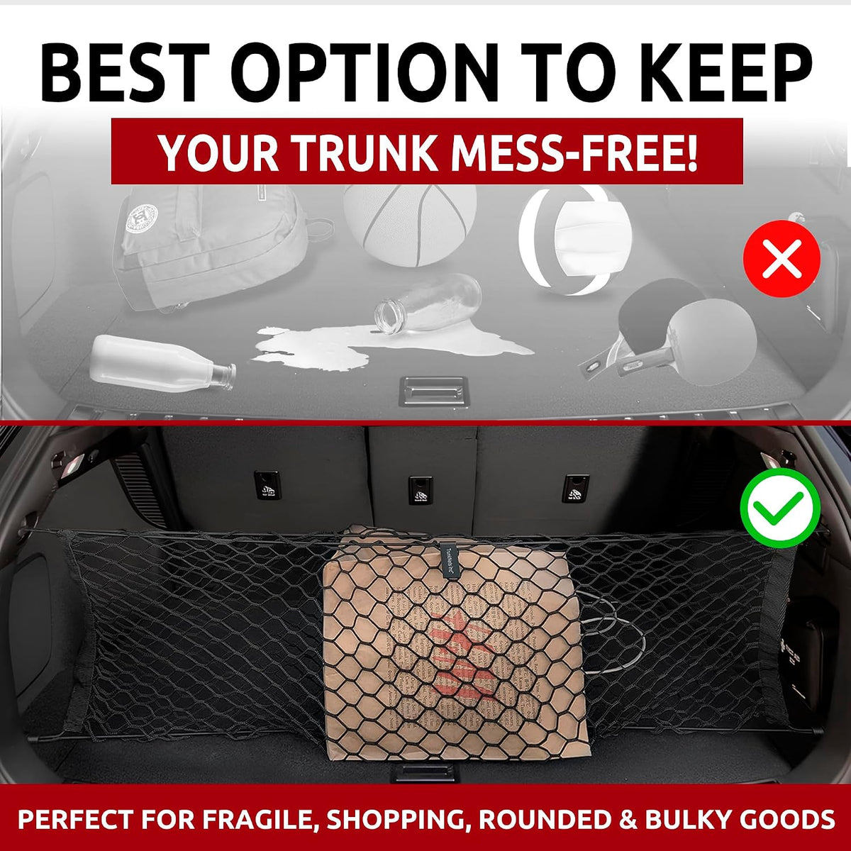 Envelope Style Automotive Elastic Trunk Mesh Cargo Net for Lexus RX RX350 2023-2026 - Premium Trunk Organizer and Storage - Luggage Net for Crossover- Best Car Organizer for Lexus RX