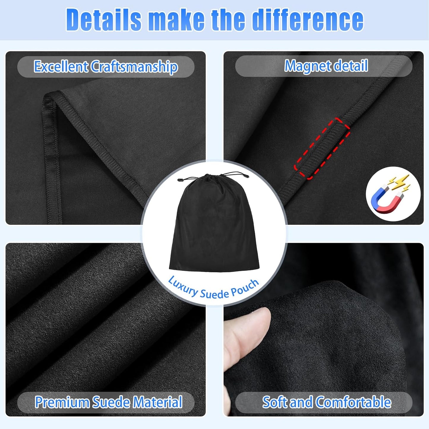 ZATOOTO Suede Car Window Shades 4PCS - Car Window Covers for Ultimate Privacy, UV Protection, and Heat Insulation, Side Window Sun Shade Perfect for Camping, Travel, Baby Safety, and Daily Use