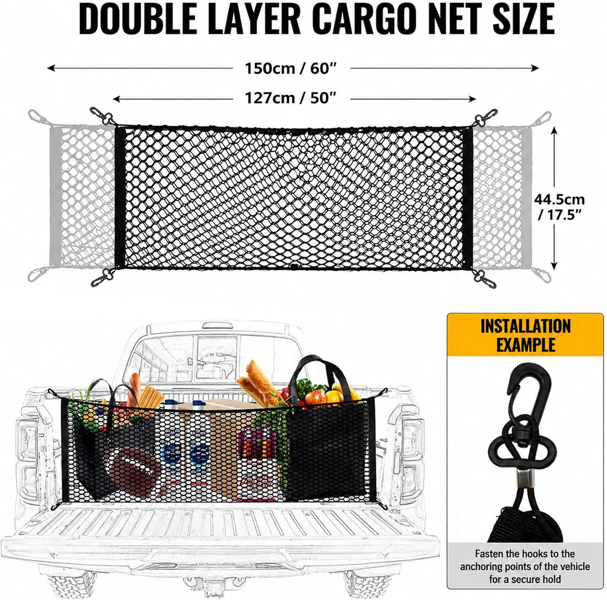 Vitog Highly Elastic Cargo Net(Single Layer) with Cargo Net(Double Layer)