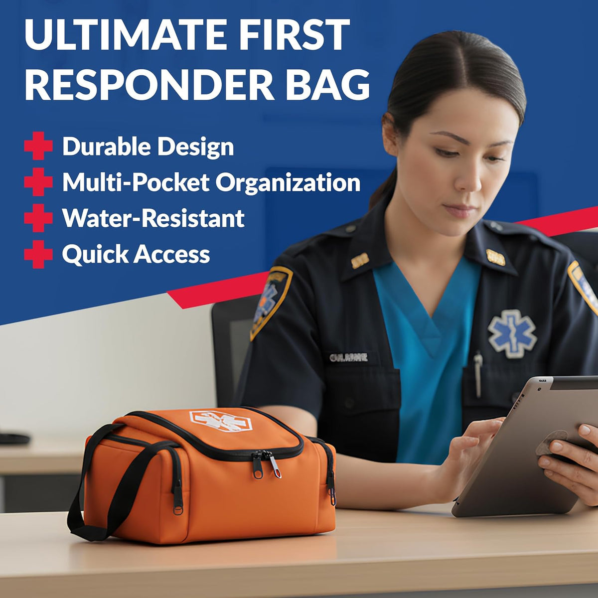 Dixie EMS Dixigear Empty First Responder II Bag 10.5" x 5" x 8" - Orange