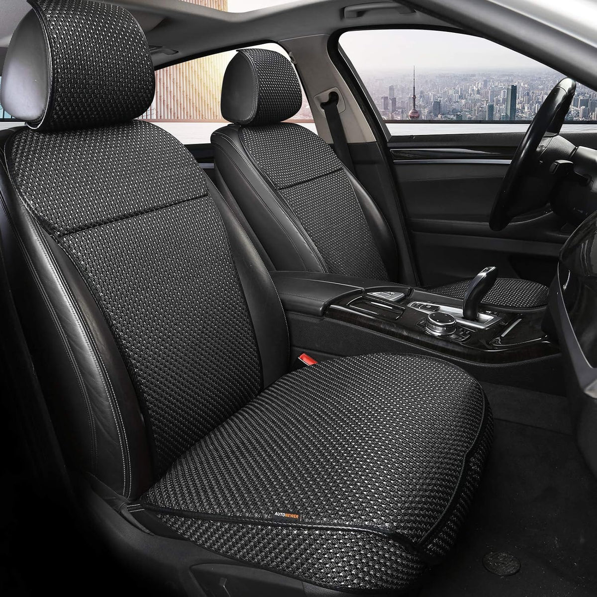 Auto Newer Luxury Breathable Rear Bench Car Seat Cover Fit Four Seasons, Back Seat Protector，Universal Rear of Car Seat Cushions,Universal Fit for 95% Cars,SUV,Pickup,Van（Rear Seat,Beige