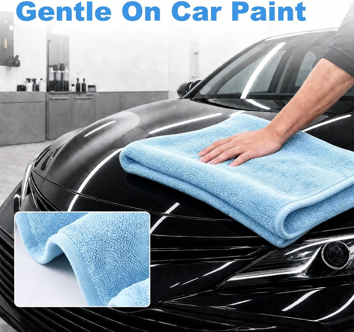 JOYMOOP Car Drying Towels,High-Density Microfiber Towel for Car, Blue