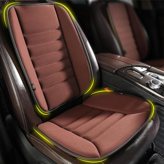 kingphenix Car Seat Cushion with Back Support Pillow, Memory Foam, Brown | Memory Foam Car Cushion for Long Driving, Truck, Office Chair, Tailbone and Lower Back Support
