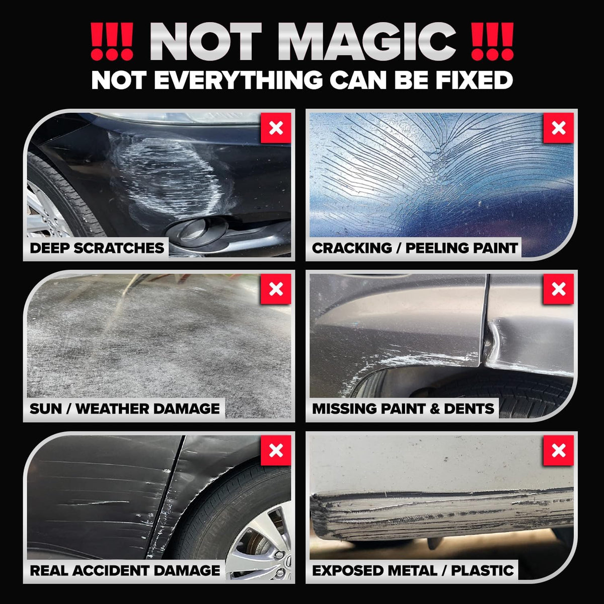 Carfidant Black Scratch and Swirl Remover - Car Scratch Remover for Vehicles Paint - Polishing Compound for Cars with Pad - Cutting Compound Paint Restorer