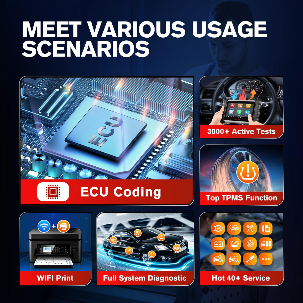 Autel Original OBD2 Main Test Cable, 16 Pin OBDII Diagnostic Test Cable