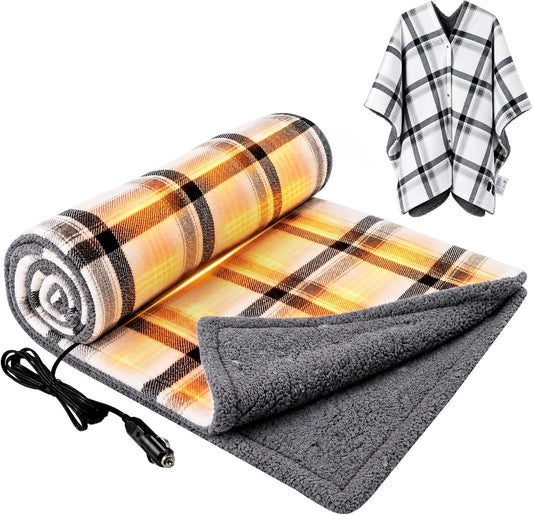 Garvee Wearable Heated Car Blanket 12V – Electric Travel Blanket
