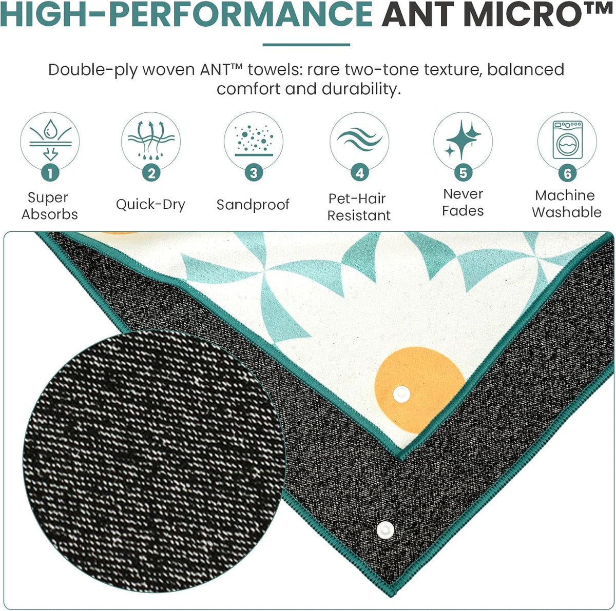 Car Seat Cover Towel for Front Seats Non-Slip with Headrest Pocket & Strap