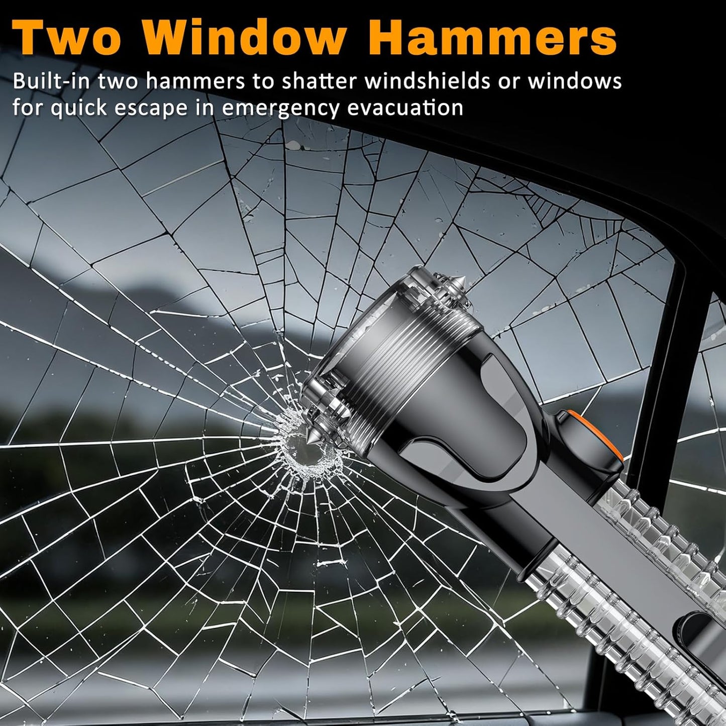Multifunctional Car Safety Flashlight - Emergency Escape Tool with Window Breaker, Seatbelt Cutter, 3 Light Modes & Magnetic Base for Roadside Safety, Camping & Home Use