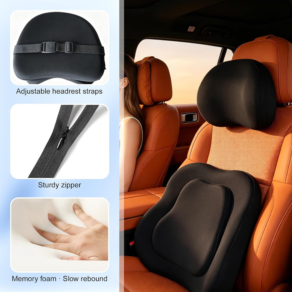 Neck Pillow Lumbar Support Pillow Set for Car,Truck,Chair