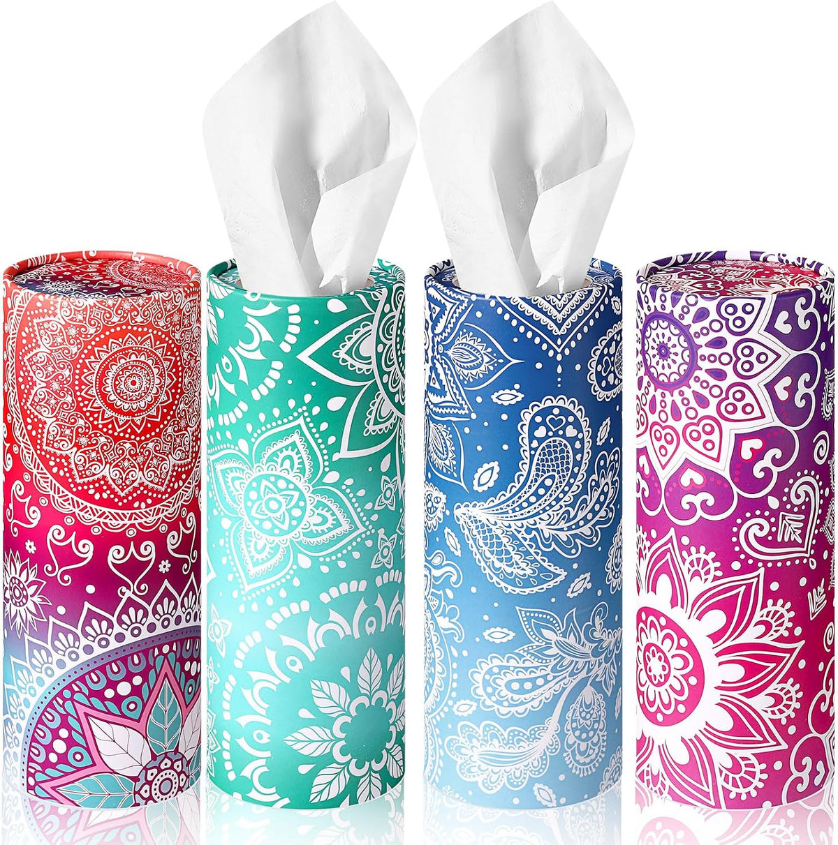 Yinder 4 Pcs Car Tissues Boxes Cylinder Refill 7 x 2.6'', Boss Lady Style