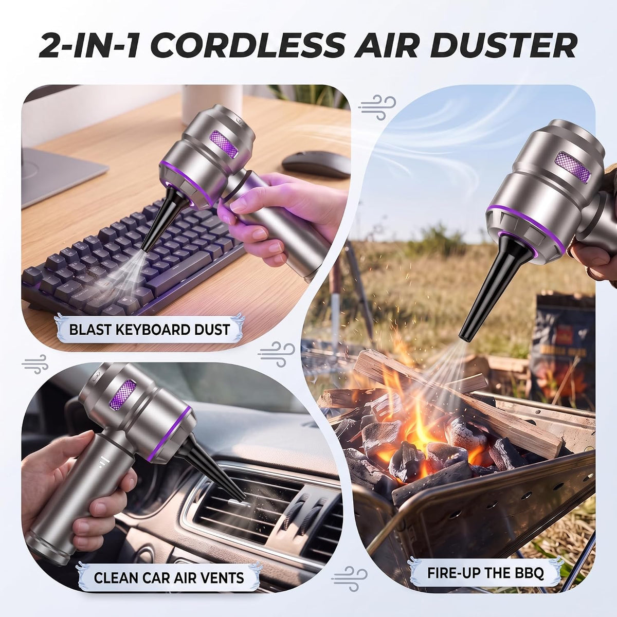 Car Vacuum Portable Cordless, Mini Handheld Vacuum and Blower