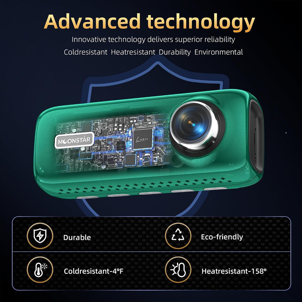 4K Dual Dash Cam Front and Rear,STARVIS 2 Sensor,UHD Car Camera,Green