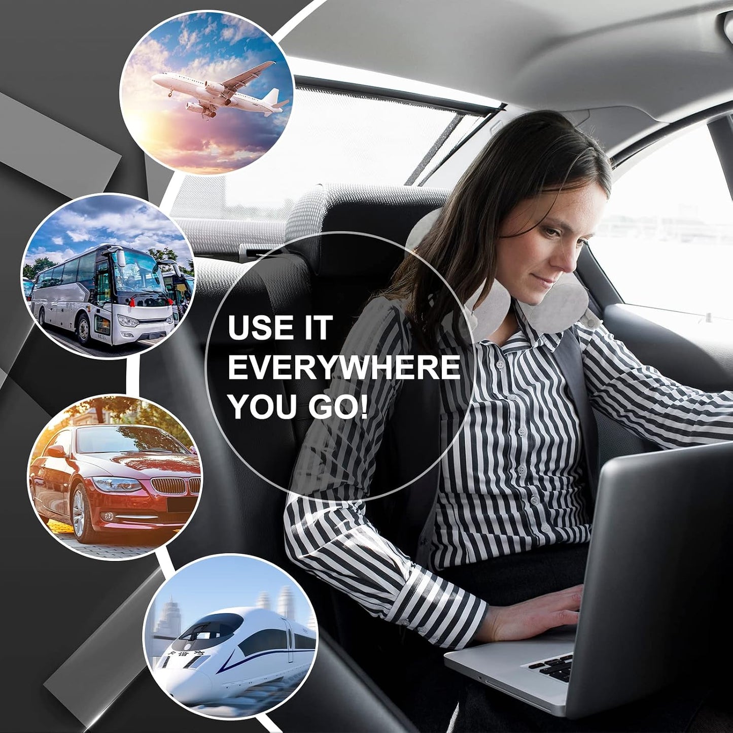 Travel Pillow-Twist Memory Foam Neck Pillow Support Pillow, Used for Neck, Chin, Waist and Leg Support-Suitable fo Airplanes, Buses, Trains.