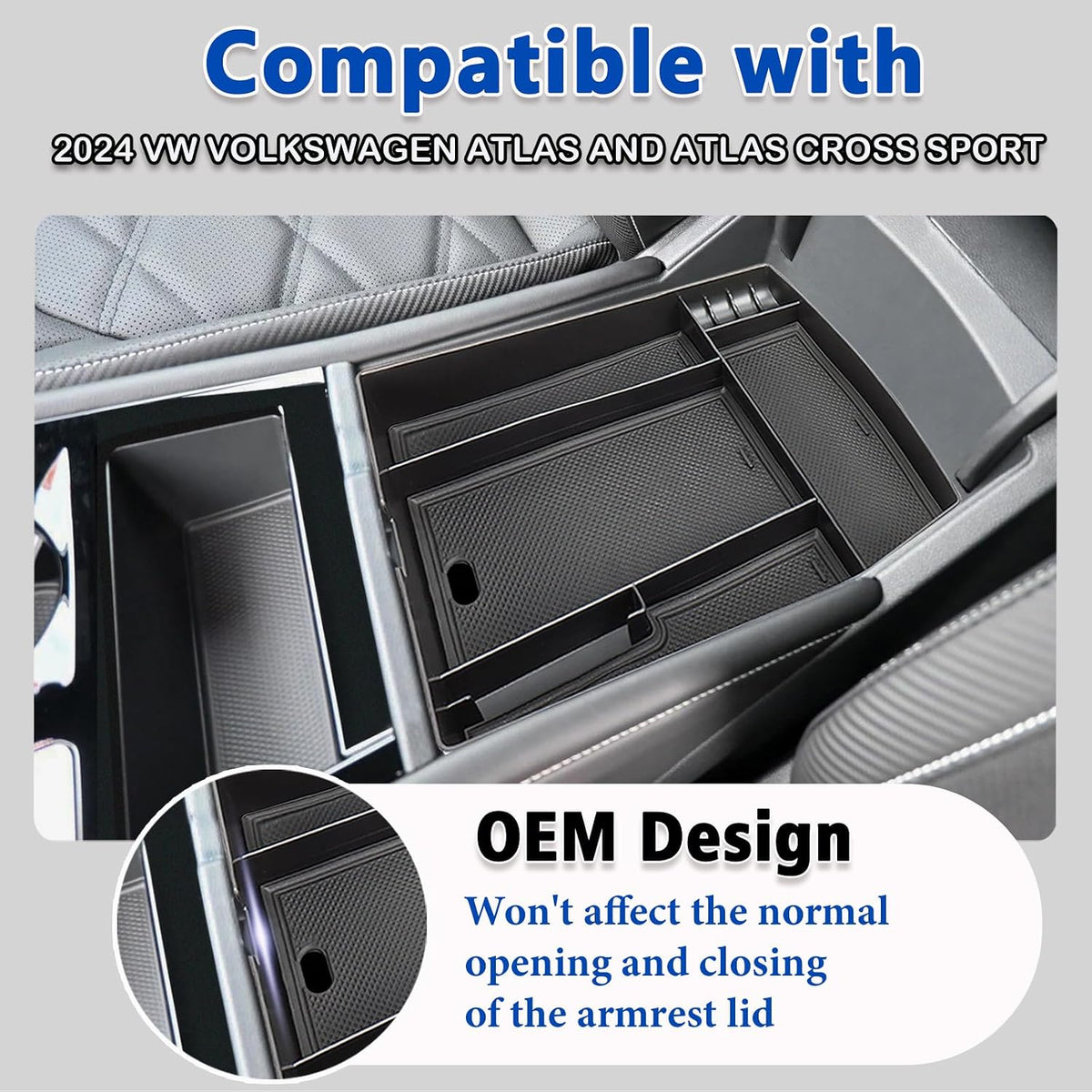 Center Console Organizer for 2024-2026 VW Atlas/Cross Sport