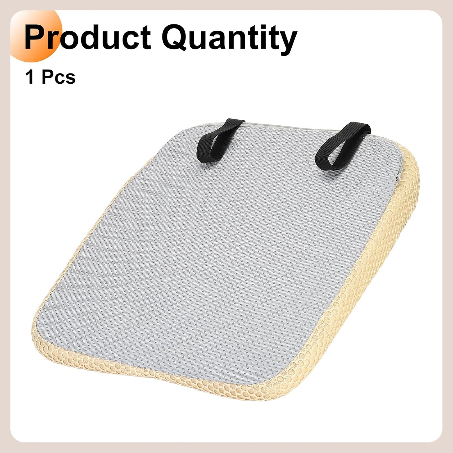 HARFINGTON Seat Cushion 2.36" Thick Comfort Memory Foam Office Chair Cushion with Non Slip Bottom for Car Seat Driver, Beige