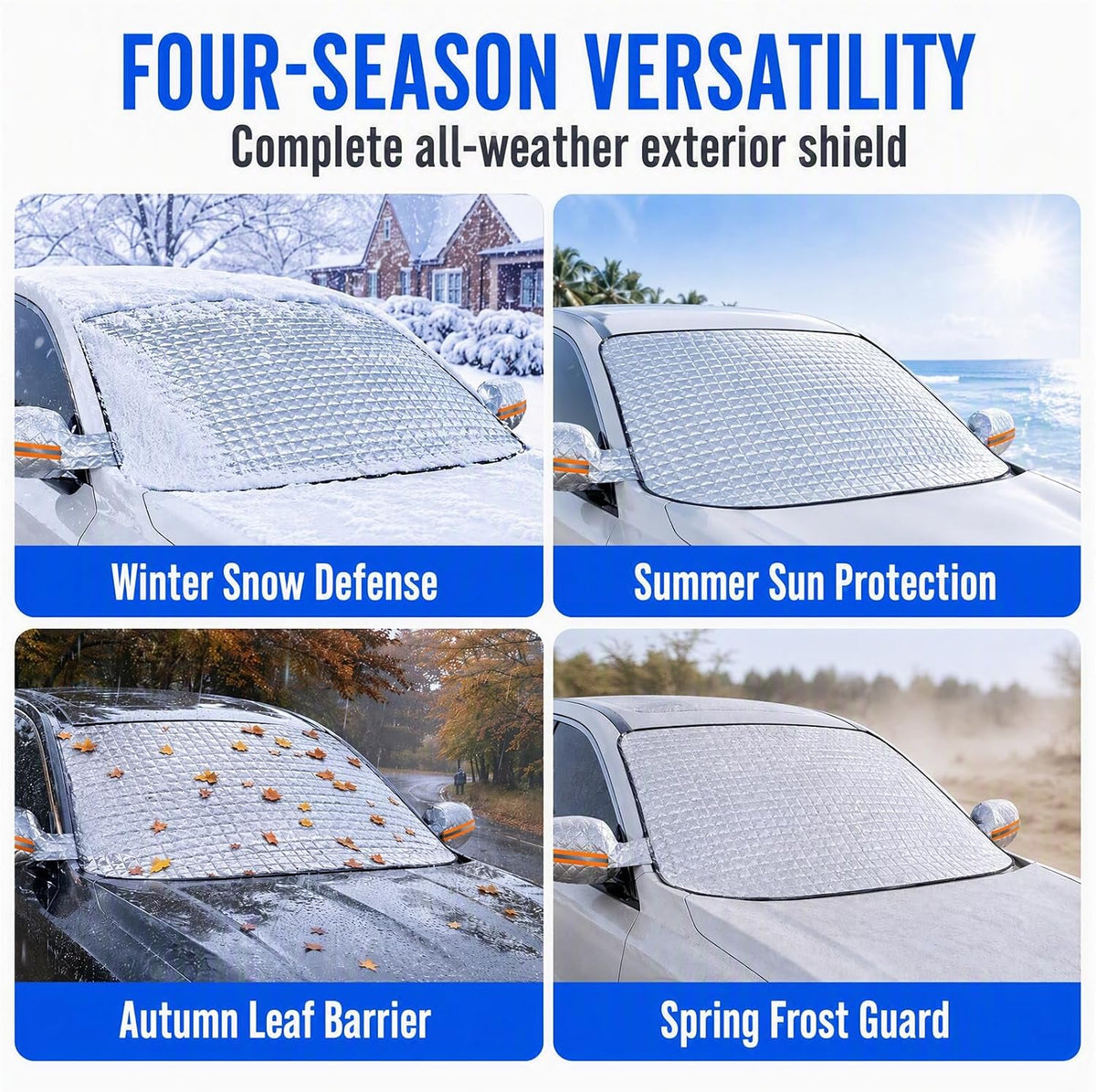 Windshield Cover for Snow and Ice, Car Windshield Cover Sun Shade 58"×45"